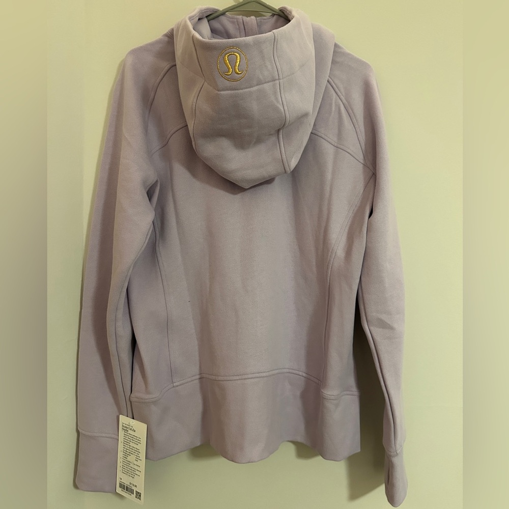 NWT Lululemon Scuba Full-Zip Hoodie in Lilac Ether/Gold size 14 - Picture 8 of 11